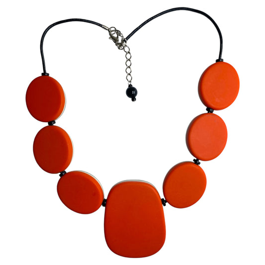 Black orange double-sided necklace