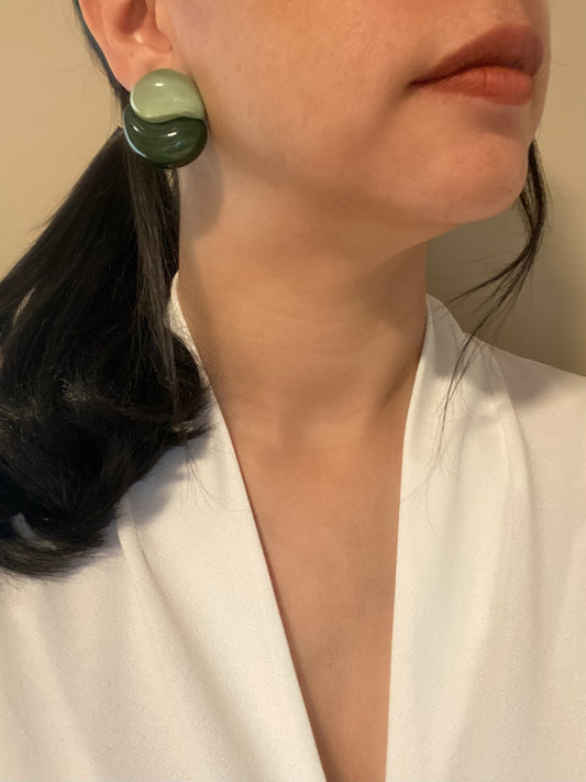 Green Florest bracelet and earrings | Resin