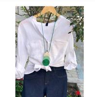 Double green round necklace