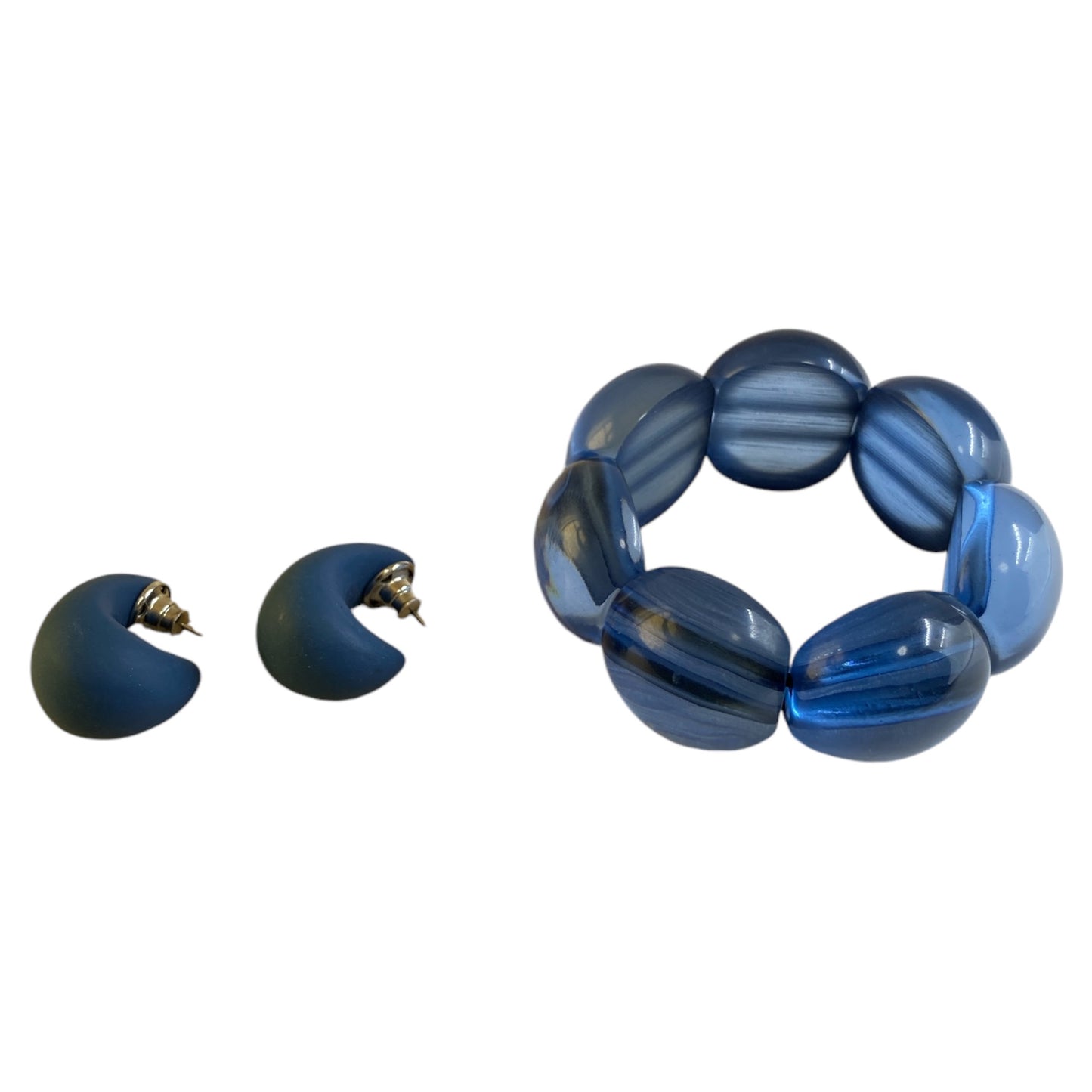 Blue Bracelet and earring set | Resin