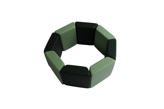 Green bracelet and earring set | Resin