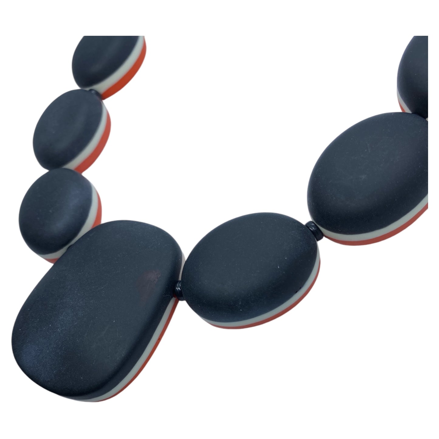 Black orange double-sided necklace